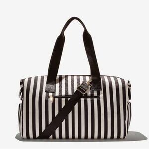 Alice + Olivia Black and White Striped Duffle Bag NWT